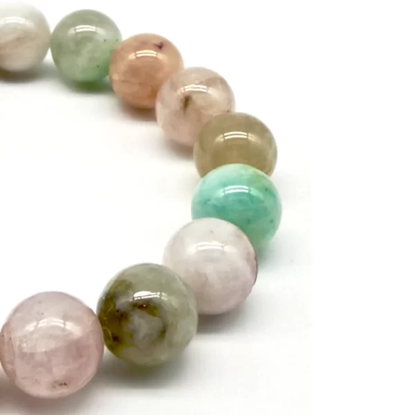 12mm Küre Kesim Morganite Taşı Gümüş Bileklik - Görsel 2